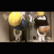 A hidden camera mounted in a womens restroom ceiling at a meat packing factory records two toilets. Sometimes only one is occupied, sometimes both. Peeing only. Presented in 720P HD. About 4 minutes.